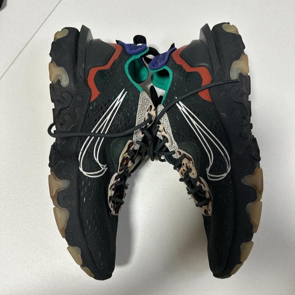 Nike React Vision Black Leopard Print Safari Purple Teal Men's Size 10.5 - Picture 6 of 6